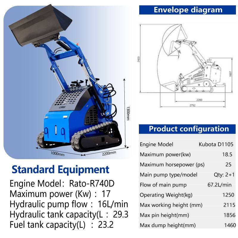 LEZUM Free Shipping LA380 Mini Skid Steer Loader Compact Track Diesel Cheap Mini Skid Steer Loader For Sale With Mini Skid Steer Attachments 4 In 1 Bucket - Мини-погрузчик с бортовым поворотом: фото 2 LEZUM Free Shipping LA380 Mini Skid Steer Loader Compact Track Diesel Cheap Mini Skid Steer Loader For Sale With Mini Skid Steer Attachments 4 In 1 Bucket - Мини-погрузчик с бортовым поворотом: фото 2
