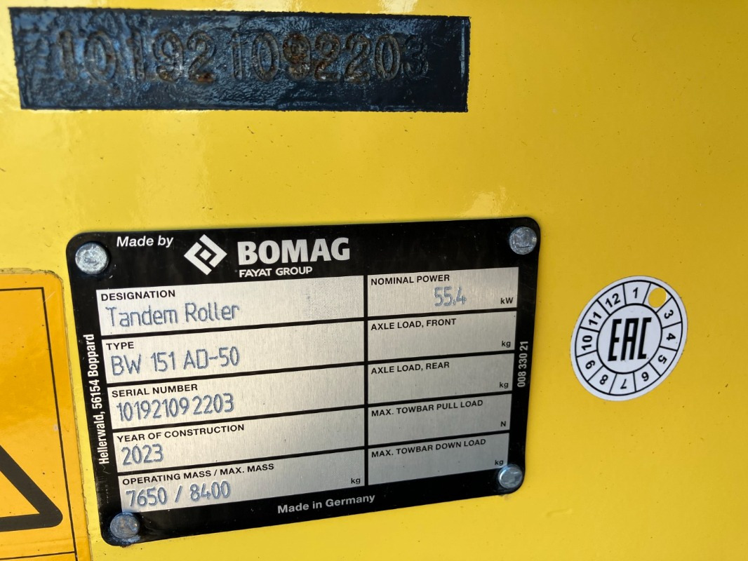 BOMAG DE BW 151 AD-50 Stage IIIa/Tier 4i - Дорожный каток: фото 2 BOMAG DE BW 151 AD-50 Stage IIIa/Tier 4i - Дорожный каток: фото 2
