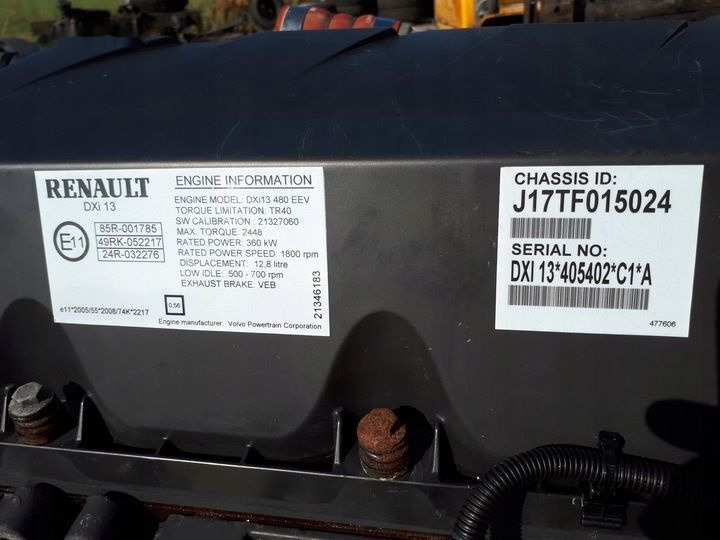 Renault DXI13 480 EURO 5 EEV truck - Двигатель для Грузовиков: фото 2 Renault DXI13 480 EURO 5 EEV truck - Двигатель для Грузовиков: фото 2