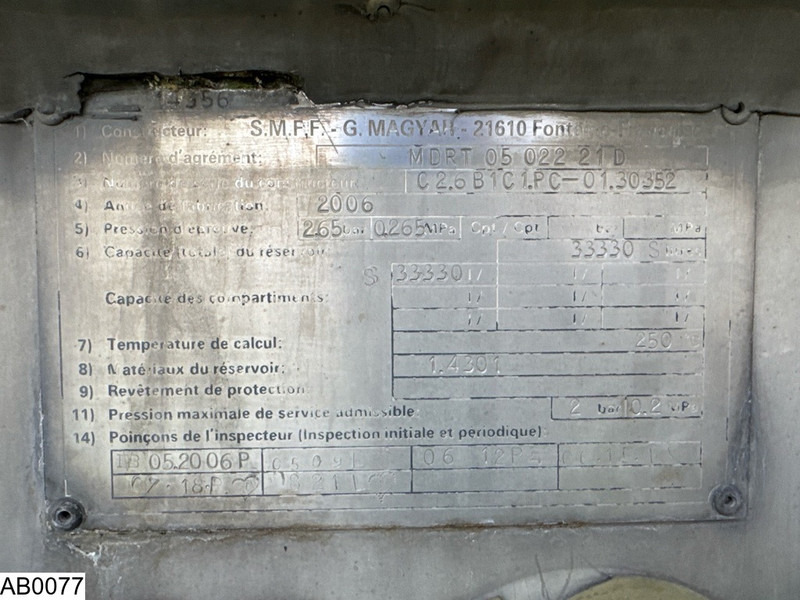 Magyar Bitum 33330 Litres, 1 Compartment - Полуприцеп-цистерна: фото 5 Magyar Bitum 33330 Litres, 1 Compartment - Полуприцеп-цистерна: фото 5