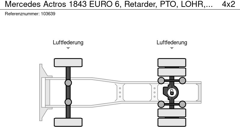 Тягач Mercedes-Benz Actros 1843 EURO 6, Retarder, PTO, LOHR, Standairco: фото 14 Тягач Mercedes-Benz Actros 1843 EURO 6, Retarder, PTO, LOHR, Standairco: фото 14