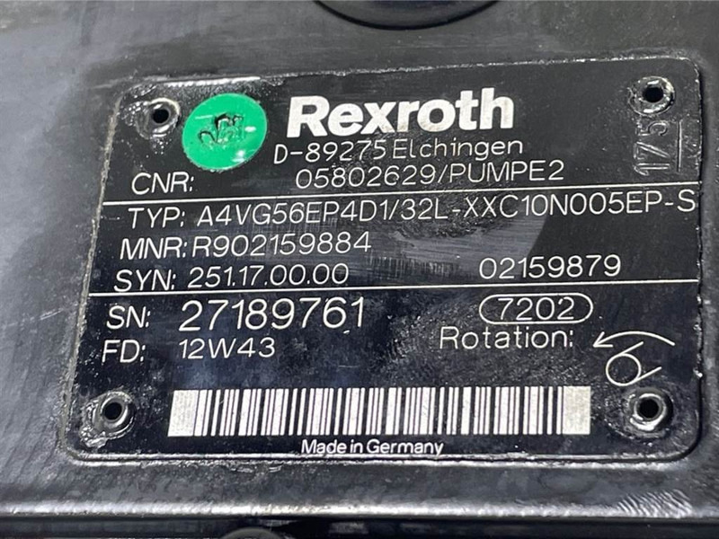 Bomag -Rexroth A4VG56EP4D1/32L-Drive pump/Fahrpumpe - Гидравлика для Строительной техники: фото 4 Bomag -Rexroth A4VG56EP4D1/32L-Drive pump/Fahrpumpe - Гидравлика для Строительной техники: фото 4
