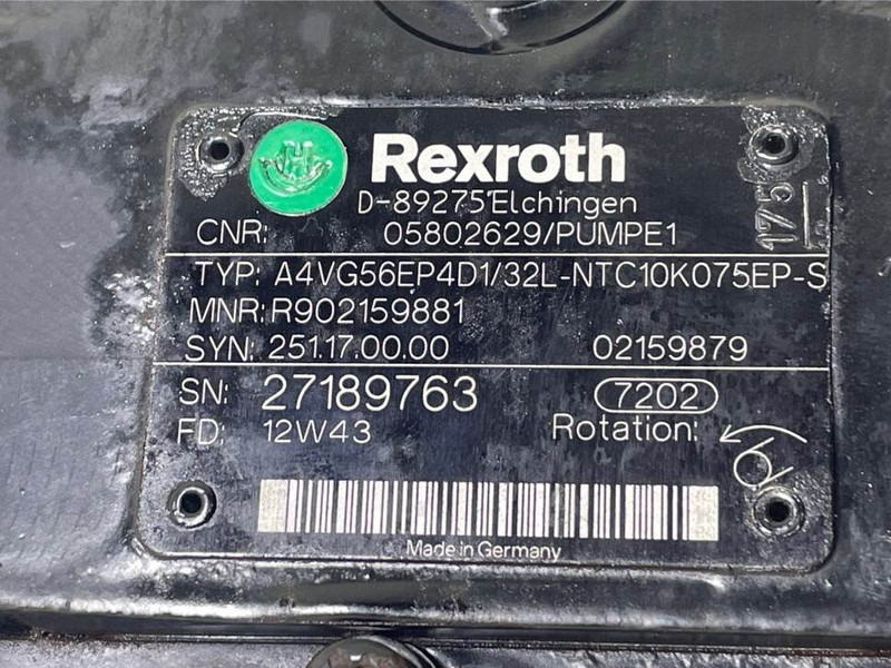 Bomag -Rexroth A4VG56EP4D1/32L-Drive pump/Fahrpumpe - Гидравлика для Строительной техники: фото 4 Bomag -Rexroth A4VG56EP4D1/32L-Drive pump/Fahrpumpe - Гидравлика для Строительной техники: фото 4