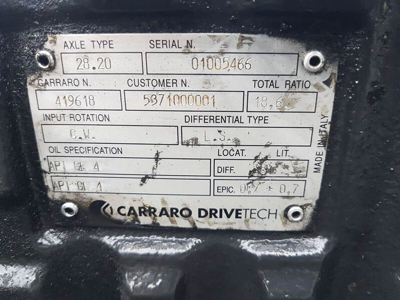Ось и запчасти для Строительной техники Yanmar V70 Speeder-Carraro 28.20-419618-Axle/Achse/As: фото 6