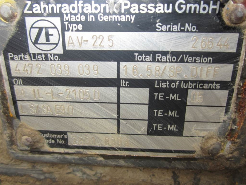 ZF AV-225 - Axle/Achse/As - Ось и запчасти для Строительной техники: фото 3 ZF AV-225 - Axle/Achse/As - Ось и запчасти для Строительной техники: фото 3