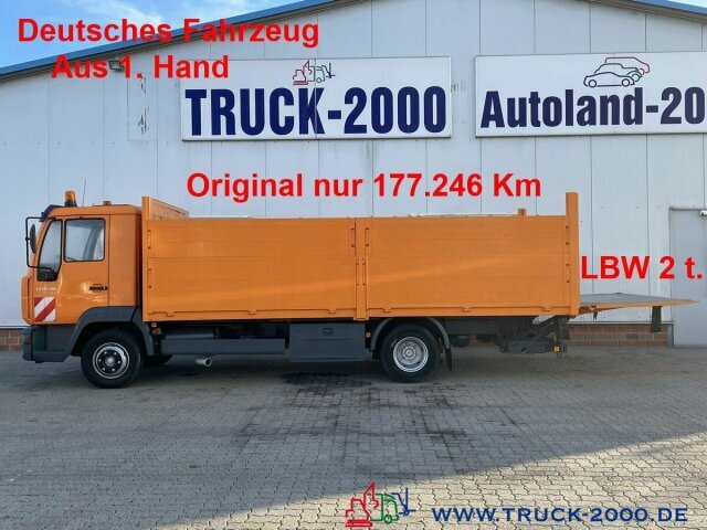 MAN LE10.180 Origi. 177246Km Bordwände 1.20m + LBW2t - Грузовик бортовой/ Платформа: фото 1 MAN LE10.180 Origi. 177246Km Bordwände 1.20m + LBW2t - Грузовик бортовой/ Платформа: фото 1