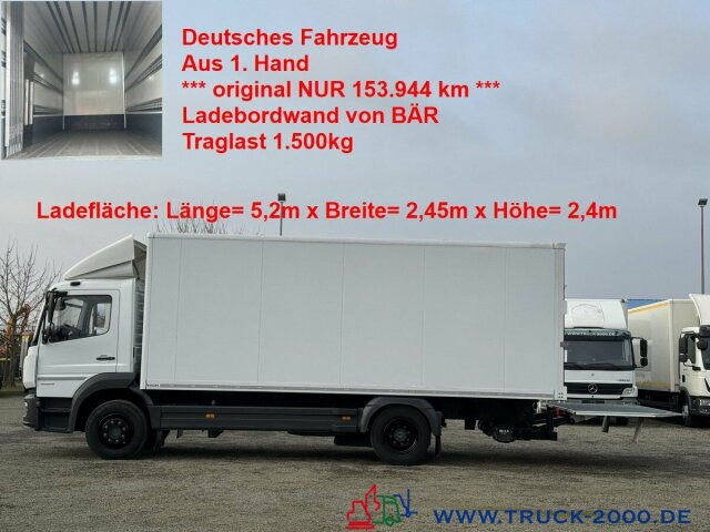 Mercedes-Benz Atego 1524 Koffer LBW BÄR 1.500 kg Kamera Klima - Грузовик с закрытым кузовом: фото 1 Mercedes-Benz Atego 1524 Koffer LBW BÄR 1.500 kg Kamera Klima - Грузовик с закрытым кузовом: фото 1