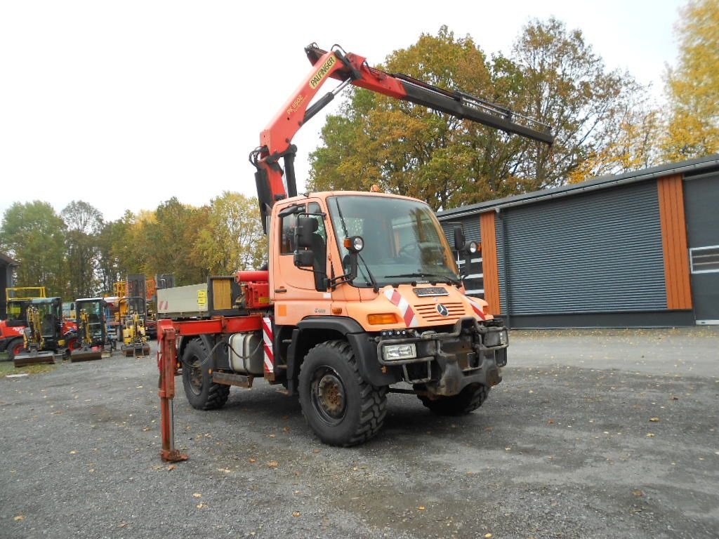 Mercedes-Benz Unimog U400 mit Kran Palfinger PK11502 - Грузовик, Автоманипулятор: фото 1 Mercedes-Benz Unimog U400 mit Kran Palfinger PK11502 - Грузовик, Автоманипулятор: фото 1