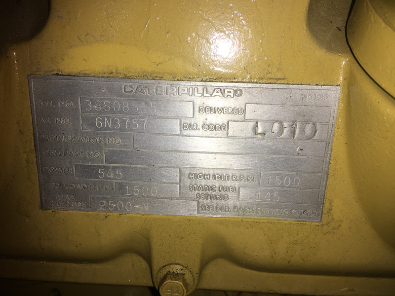 Электрогенератор Caterpillar 3412 38S GENERATOR 468 KVA USED: фото 8