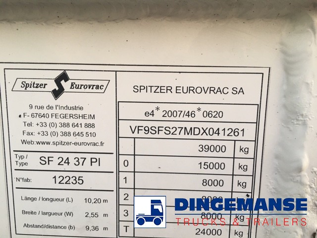 Полуприцеп-цистерна SPITZER Powder tank alu 37 m3 / 1 comp: фото 13