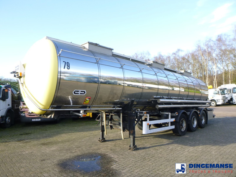 Van Hool Chemical tank inox 30 m3 / 3 comp - Прицеп-цистерна: фото 1 Van Hool Chemical tank inox 30 m3 / 3 comp - Прицеп-цистерна: фото 1
