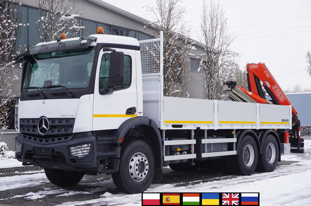 MERCEDES-BENZ Arocs 2633 flatbed truck / Crane FASSI F155A.0.23 / REMOTE CONTROL / 230,000 km - Грузовик бортовой/ Платформа, Автоманипулятор: фото 1 MERCEDES-BENZ Arocs 2633 flatbed truck / Crane FASSI F155A.0.23 / REMOTE CONTROL / 230,000 km - Грузовик бортовой/ Платформа, Автоманипулятор: фото 1