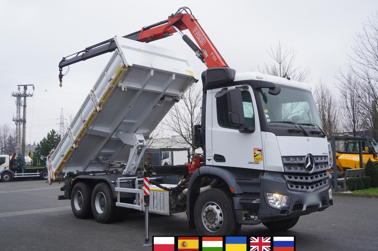 MERCEDES-BENZ Arocs 2636 6x4 / 2-way tipper / Fassi F135A.0.23 / remote control / Rotator - Автоманипулятор: фото 1 MERCEDES-BENZ Arocs 2636 6x4 / 2-way tipper / Fassi F135A.0.23 / remote control / Rotator - Автоманипулятор: фото 1