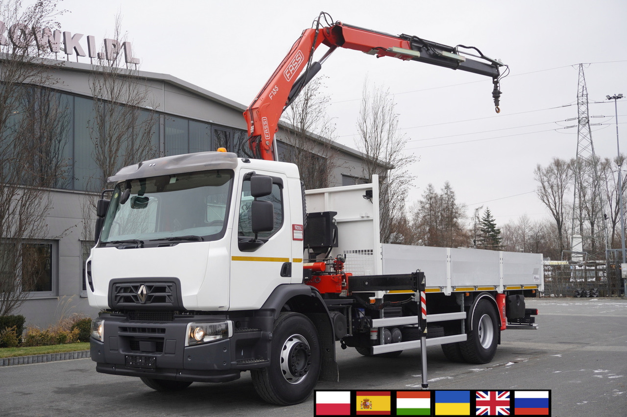RENAULT C280 DTI 8 / FASSI crane 5.6 T / 560 MTH / Remote control / Rotator / Flatbed 15 EPAL - Автоманипулятор: фото 1 RENAULT C280 DTI 8 / FASSI crane 5.6 T / 560 MTH / Remote control / Rotator / Flatbed 15 EPAL - Автоманипулятор: фото 1