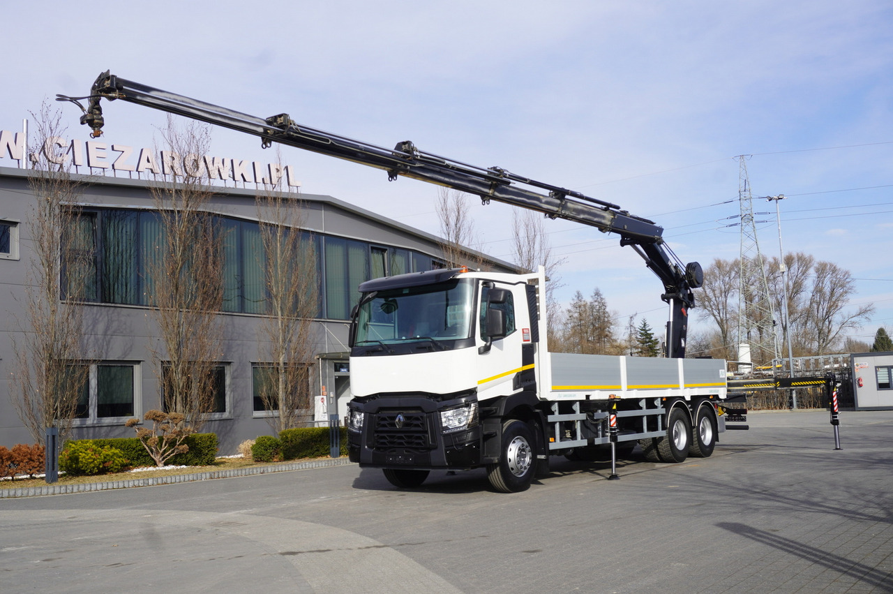 RENAULT C430 / HIAB 244 EP-5 HIDUO crane 8400 kg 15 m / Platform with stanchions - Автоманипулятор: фото 1 RENAULT C430 / HIAB 244 EP-5 HIDUO crane 8400 kg 15 m / Platform with stanchions - Автоманипулятор: фото 1
