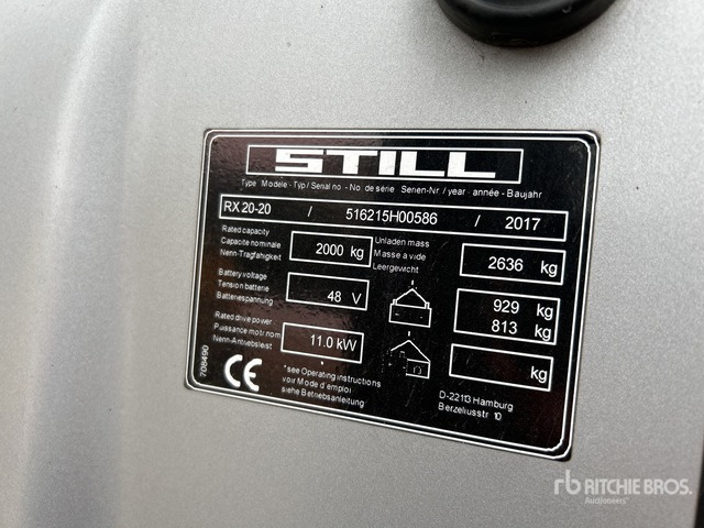 2017 Still RX20 2000 kg Electric Forklift - Электропогрузчик: фото 1 2017 Still RX20 2000 kg Electric Forklift - Электропогрузчик: фото 1