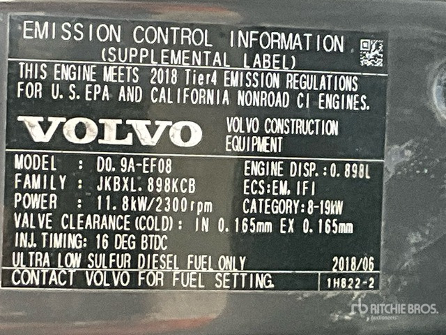 2018 Volvo EC18D Mini Excavator: <6.6t - Мини-экскаватор: фото 5 2018 Volvo EC18D Mini Excavator: <6.6t - Мини-экскаватор: фото 5