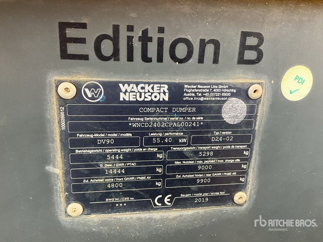 2019 Wacker Neuson DV90 9 ton 4x4 Swivel Dumper - Внедорожный самосвал: фото 3 2019 Wacker Neuson DV90 9 ton 4x4 Swivel Dumper - Внедорожный самосвал: фото 3