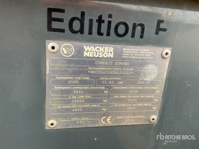 2019 Wacker Neuson DV90 9 ton 4x4 Swivel Dumper - Внедорожный самосвал: фото 1 2019 Wacker Neuson DV90 9 ton 4x4 Swivel Dumper - Внедорожный самосвал: фото 1