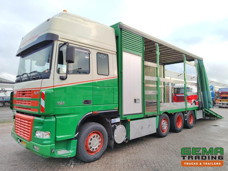 DAF FAK XF95.430 8x2 SuperSpaceCab Euro3 - CurtainSider 7.31m + Ramp 16T - MachineTransporter - 6 Persons (V558) - Автовоз: фото 1 DAF FAK XF95.430 8x2 SuperSpaceCab Euro3 - CurtainSider 7.31m + Ramp 16T - MachineTransporter - 6 Persons (V558) - Автовоз: фото 1