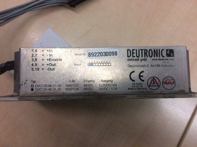 Deutronic DVC125-48-24 Converter - Электрическая система для Погрузочно-разгрузочной техники: фото 2 Deutronic DVC125-48-24 Converter - Электрическая система для Погрузочно-разгрузочной техники: фото 2