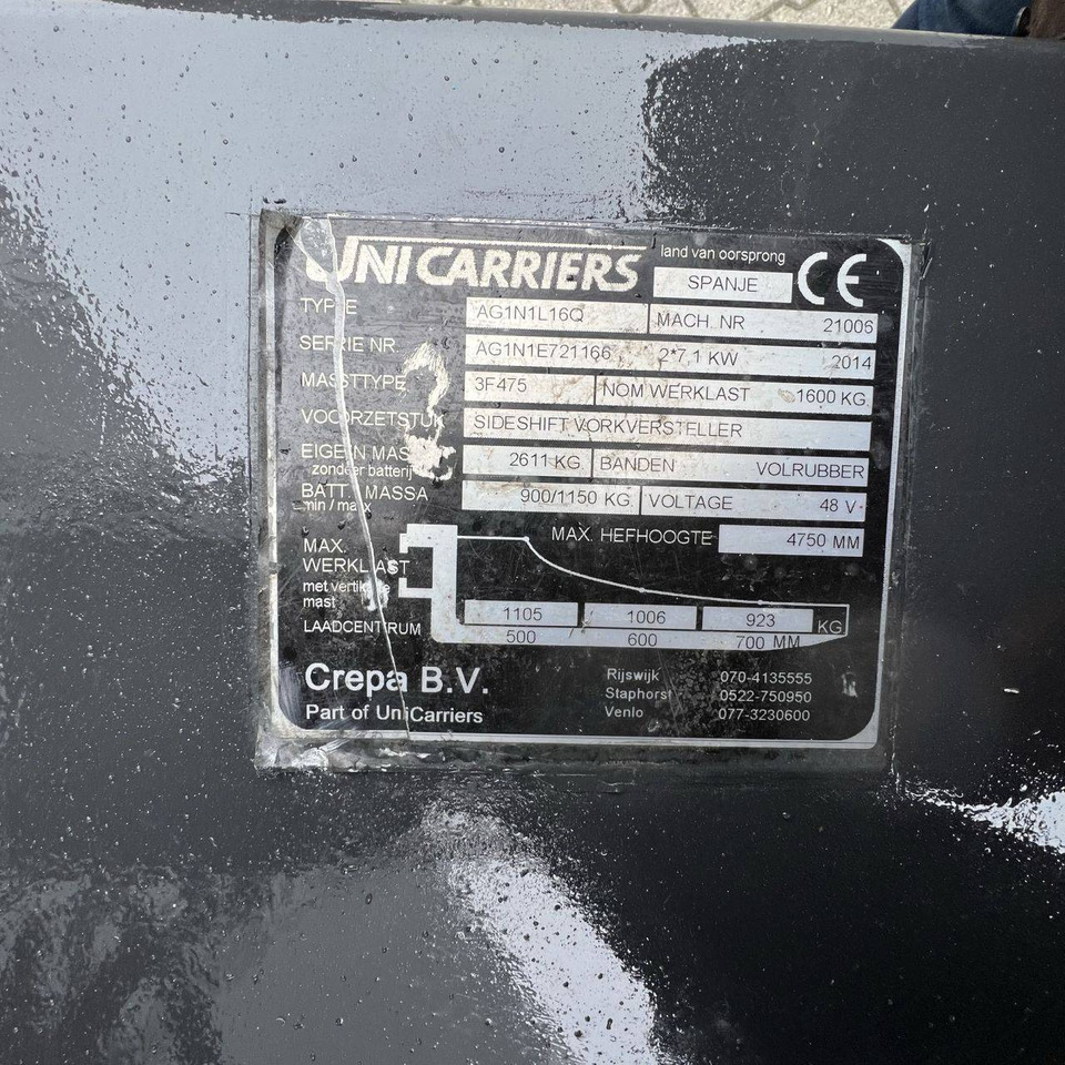 Электропогрузчик Unicarriers ET16 (AG1N12L16Q): фото 19