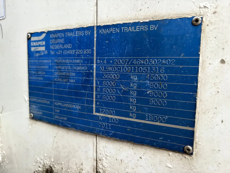Полуприцеп с подвижным полом Knapen Trailers K100 92m3 Cargo Floor 10MM Liftas Schijfremmen: фото 20 Полуприцеп с подвижным полом Knapen Trailers K100 92m3 Cargo Floor 10MM Liftas Schijfremmen: фото 20