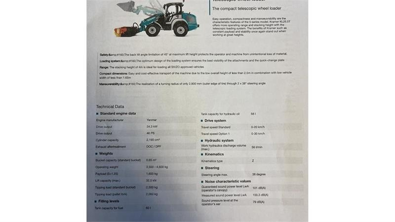 Телескопический фронтальный погрузчик Kramer KL25.5T JULE/NYTÅRSTILBUD med Teleskoparm, så den: фото 23 Телескопический фронтальный погрузчик Kramer KL25.5T JULE/NYTÅRSTILBUD med Teleskoparm, så den: фото 23