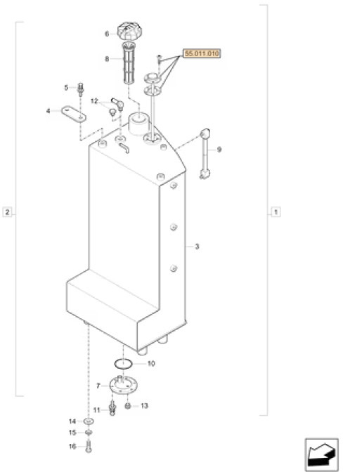 Case 3LML03100 - 3KML03100 - Топливный бак для Строительной техники: фото 1 Case 3LML03100 - 3KML03100 - Топливный бак для Строительной техники: фото 1