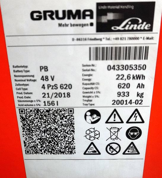 GRUMA 48 Volt 4 PzS 620 Ah - Аккумулятор: фото 4 GRUMA 48 Volt 4 PzS 620 Ah - Аккумулятор: фото 4