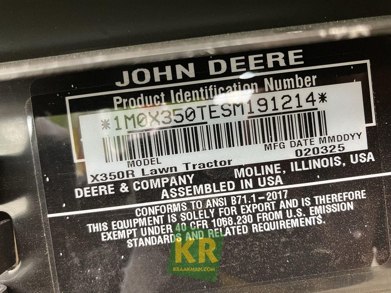 X350R John Deere - Газонокосилка: фото 4 X350R John Deere - Газонокосилка: фото 4