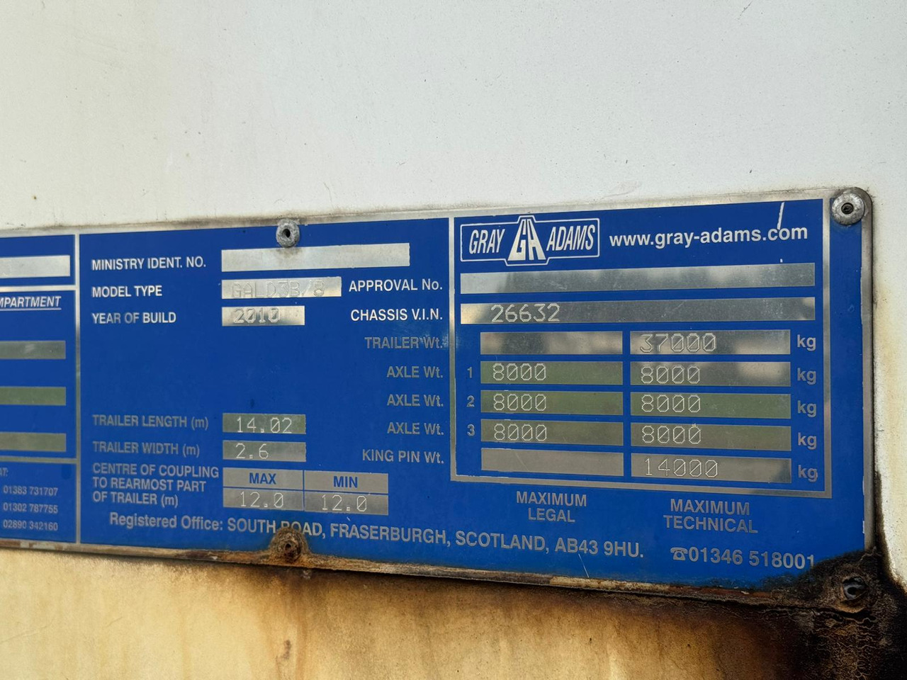 Gray and Adams 2010 Vector 1850 MT – D11 - Полуприцеп-рефрижератор: фото 5 Gray and Adams 2010 Vector 1850 MT – D11 - Полуприцеп-рефрижератор: фото 5