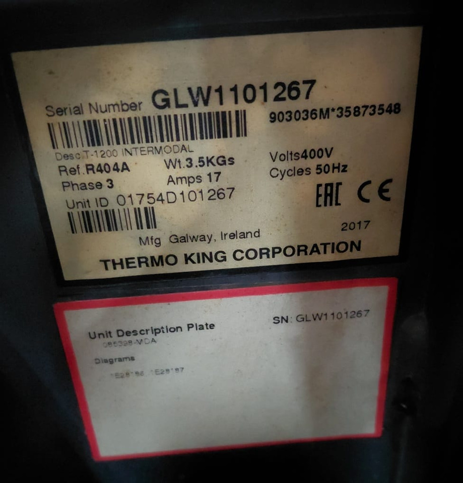 Thermo King T-1200 S/N : GLW1101267 - Холодильная установка: фото 2 Thermo King T-1200 S/N : GLW1101267 - Холодильная установка: фото 2