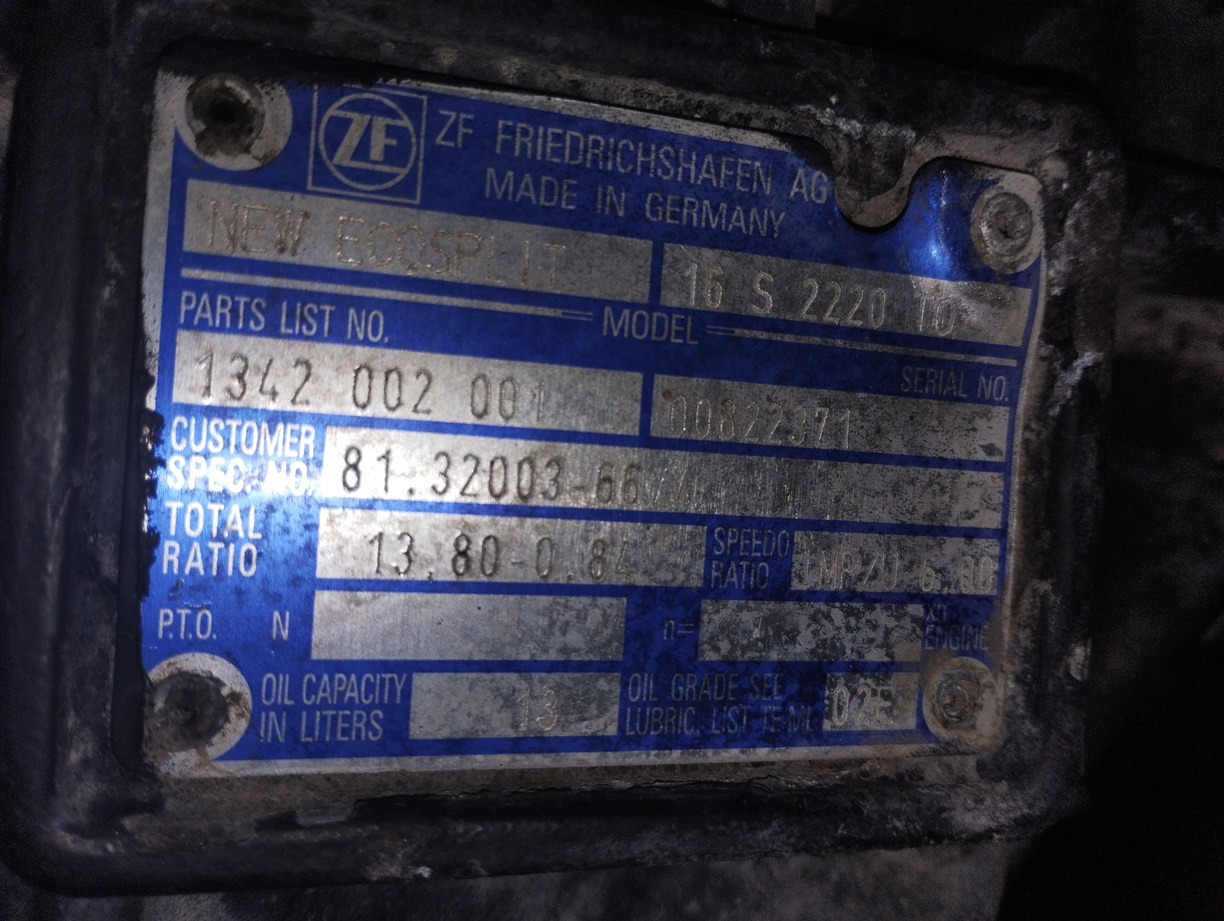 MAN Skrzynia Biegów TGA TGS ZF 16S2020 TO 16 S 2020 0.84 4x4 6x4 6x6 8x4 8x6 8x8 - Коробка передач и запчасти для Грузовиков: фото 3 MAN Skrzynia Biegów TGA TGS ZF 16S2020 TO 16 S 2020 0.84 4x4 6x4 6x6 8x4 8x6 8x8 - Коробка передач и запчасти для Грузовиков: фото 3