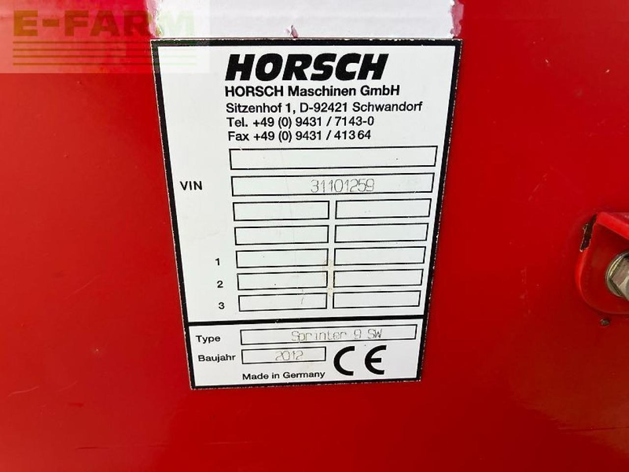 Horsch sprinter 9 sw - Сеялка: фото 2 Horsch sprinter 9 sw - Сеялка: фото 2