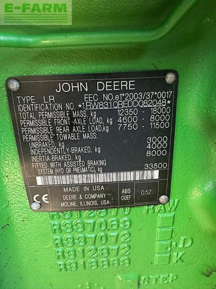 John Deere 8310r - Трактор: фото 4 John Deere 8310r - Трактор: фото 4