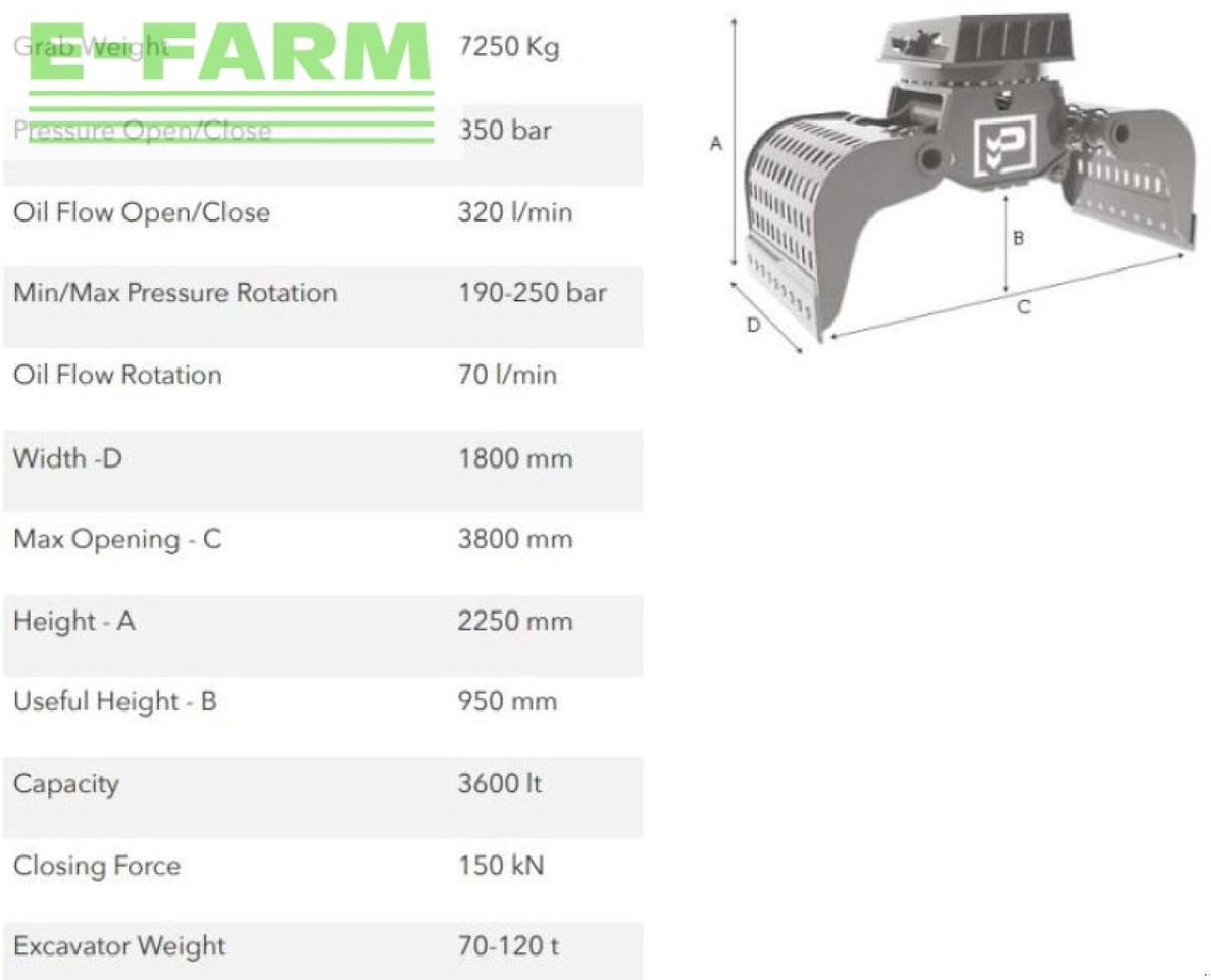 Hg70.120 - Грейфер для Строительной техники: фото 2 Hg70.120 - Грейфер для Строительной техники: фото 2