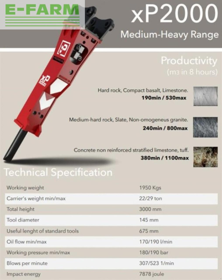 Xp2000 - Гидромолот для Строительной техники: фото 2 Xp2000 - Гидромолот для Строительной техники: фото 2