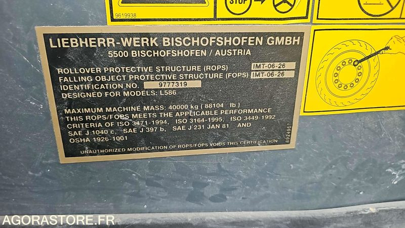 CHARGEUR SUR PNEUS LIEBHERR L586 - VATZ0461AZB032490 - 2013 / 13 580 HEURES - Погрузчик: фото 5 CHARGEUR SUR PNEUS LIEBHERR L586 - VATZ0461AZB032490 - 2013 / 13 580 HEURES - Погрузчик: фото 5