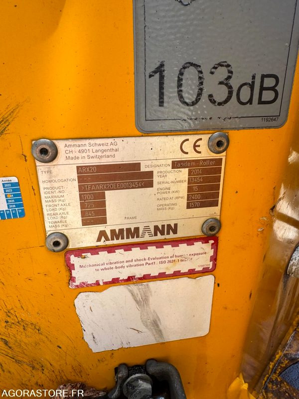 Compacteur ammann arx20 - 2014 - 1052 HEURES - Каток: фото 5 Compacteur ammann arx20 - 2014 - 1052 HEURES - Каток: фото 5