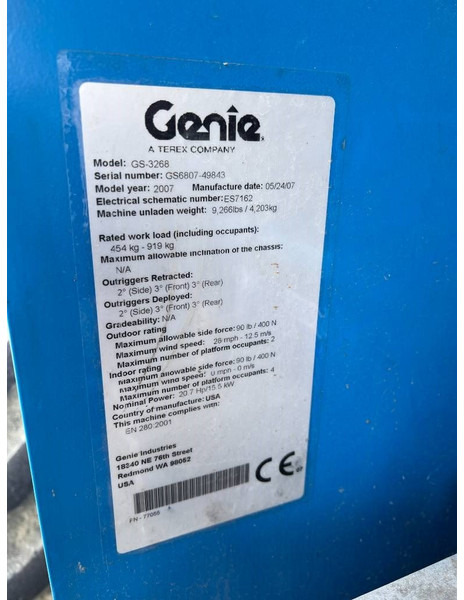 Ножничный подъемник Genie GS3268 RT diesel 4x4 12m (1480): фото 11 Ножничный подъемник Genie GS3268 RT diesel 4x4 12m (1480): фото 11