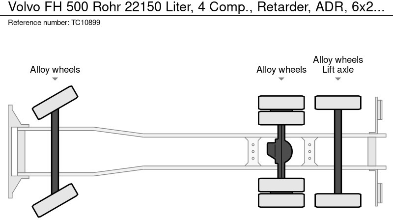 Грузовик-цистерна Volvo FH 500 Rohr 22150 Liter, 4 Comp., Retarder, ADR, 6x2: фото 10