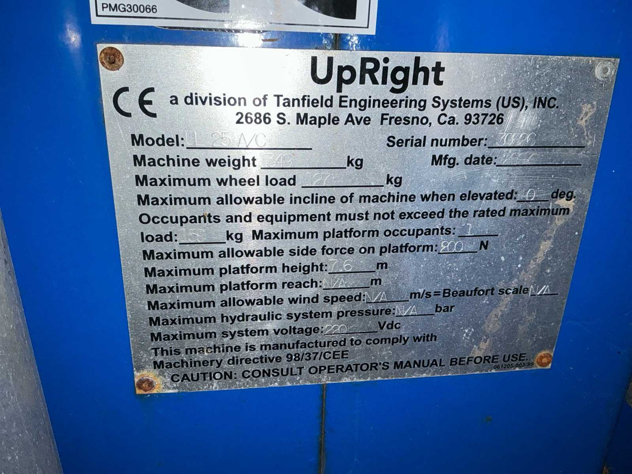 2007 UPRIGHT LL25 A-C AERIAL WORK PLATFORM - Подъёмник: фото 2 2007 UPRIGHT LL25 A-C AERIAL WORK PLATFORM - Подъёмник: фото 2
