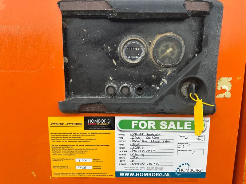 Compair C100 Mercedes OM 364 A 10.5 m3 / min 77 kW 7 Bar Silent Diesel Compressor - Воздушный компрессор: фото 5 Compair C100 Mercedes OM 364 A 10.5 m3 / min 77 kW 7 Bar Silent Diesel Compressor - Воздушный компрессор: фото 5