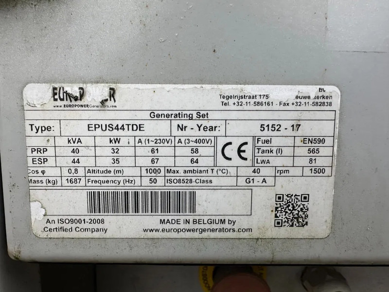 Europower EPUS44TDE Kubota leroy Somer 44 kVA Supersilent Rental generatorset - Электрогенератор: фото 5 Europower EPUS44TDE Kubota leroy Somer 44 kVA Supersilent Rental generatorset - Электрогенератор: фото 5
