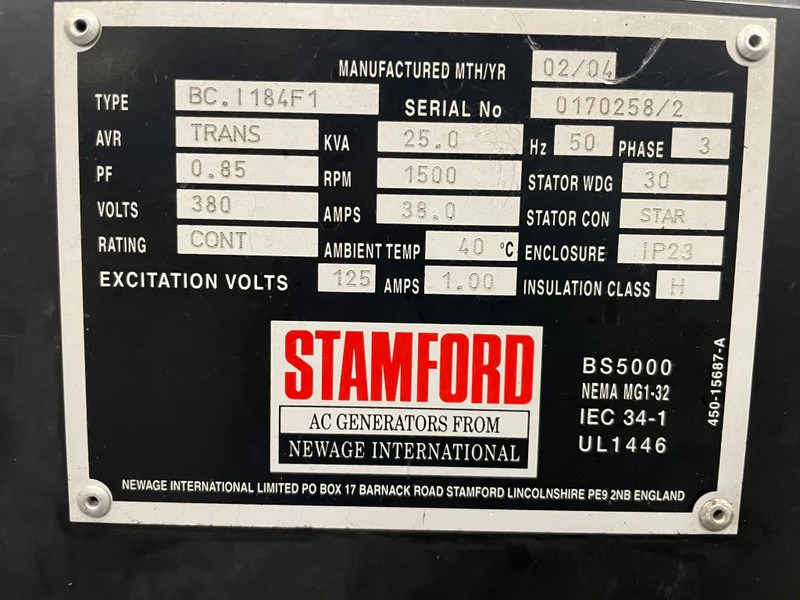 Электрогенератор Hatz 2M40H Stamford 25 kVA generatorset: фото 5