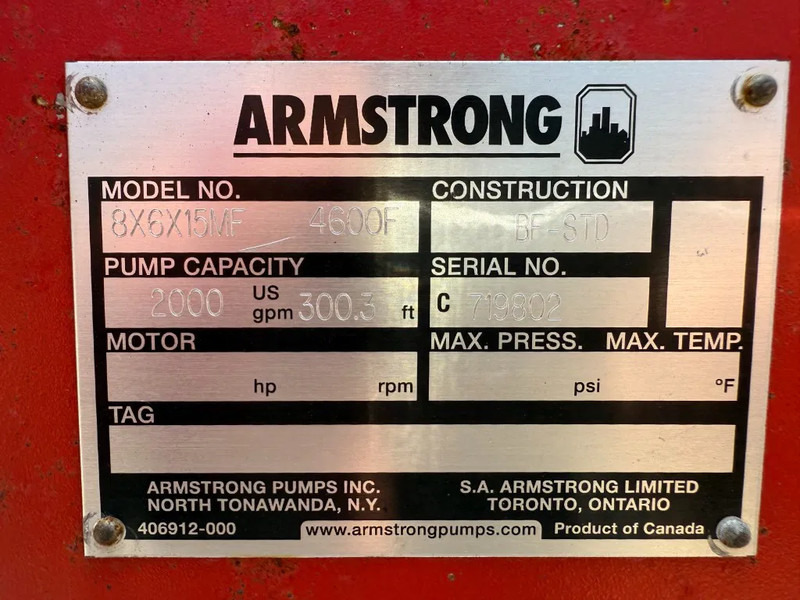 John Deere 6068 HF 120 Armstrong 452 m3 / h Diesel Waterpomp brandschade - Насос для воды: фото 4 John Deere 6068 HF 120 Armstrong 452 m3 / h Diesel Waterpomp brandschade - Насос для воды: фото 4