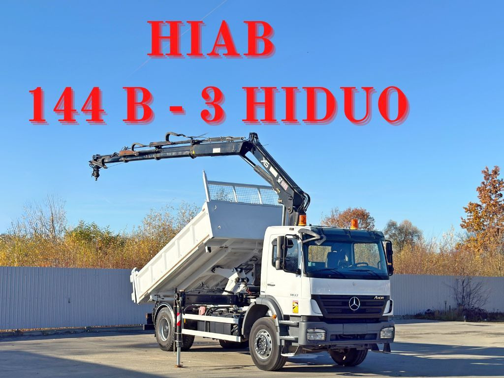 Mercedes-Benz AXOR 1833 * HIAB 144 B - 3 HIDUO + FUNK * TOP - Самосвал, Автоманипулятор: фото 1 Mercedes-Benz AXOR 1833 * HIAB 144 B - 3 HIDUO + FUNK * TOP - Самосвал, Автоманипулятор: фото 1