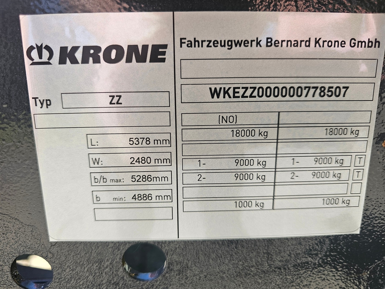 Прицеп подкатная тележка Krone ZZ 18 With LZV Approval: фото 11