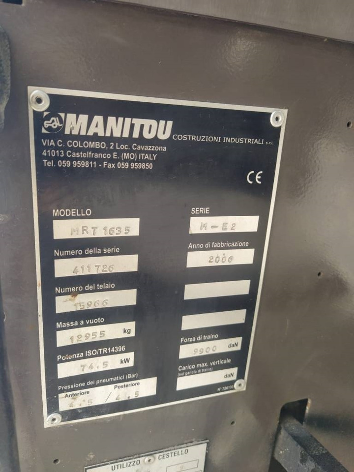 Manitou 1635 - Телескопический погрузчик: фото 5 Manitou 1635 - Телескопический погрузчик: фото 5